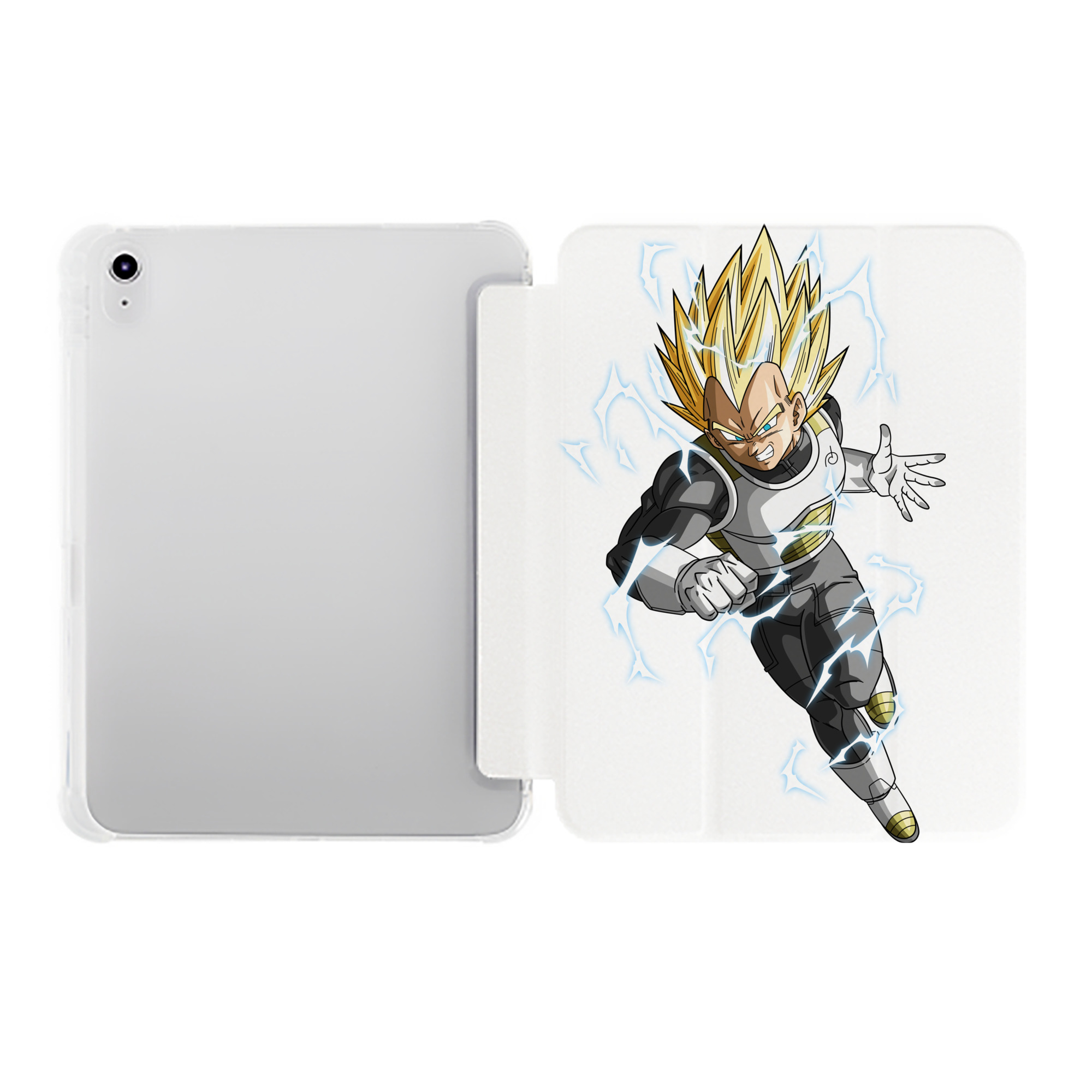 （画像用） ドラゴンボール ベジータ四世（Bejīta Yonsei）DRAGON BALL Vegeta IV IPad ケース ペン収納付き 三つ折りスタンド PUレザー×シリコン 対応機種9.5/10.5/10.9インチ